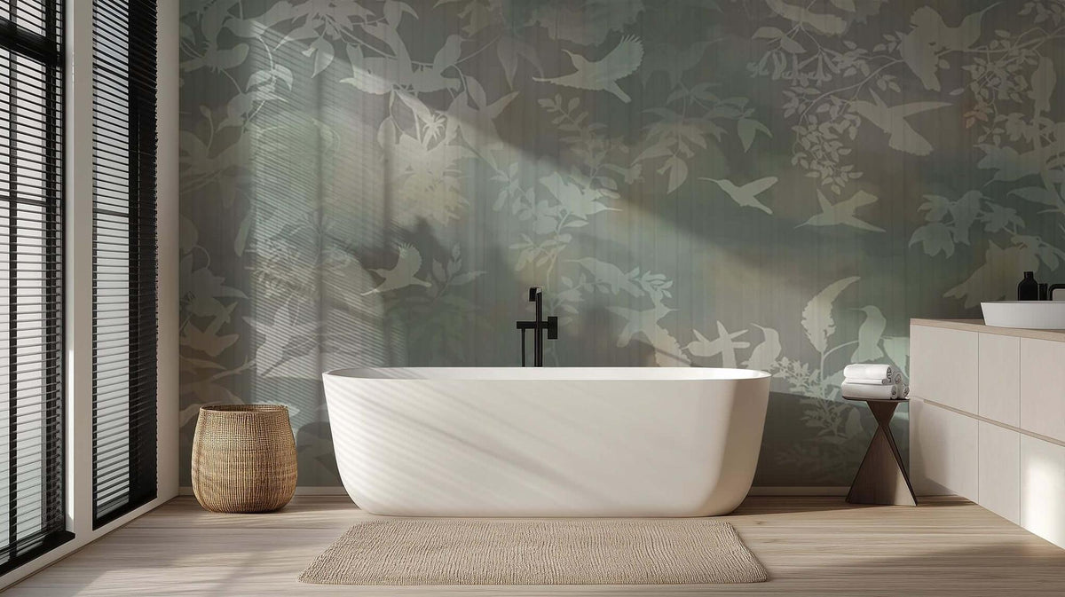 Ethereal Bird Silhouette wallpaper mural - XWALLX