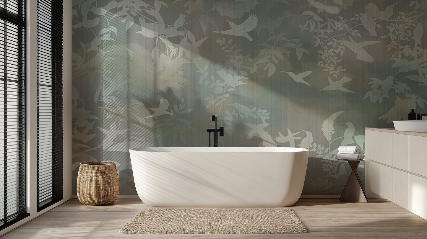 Ethereal Bird Silhouette wallpaper mural - XWALLX