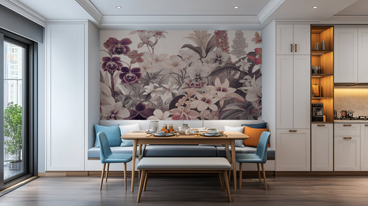 Muted Orchid Flora wall mural - XWALLX