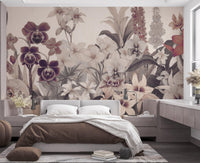 Muted Orchid Flora wall mural 