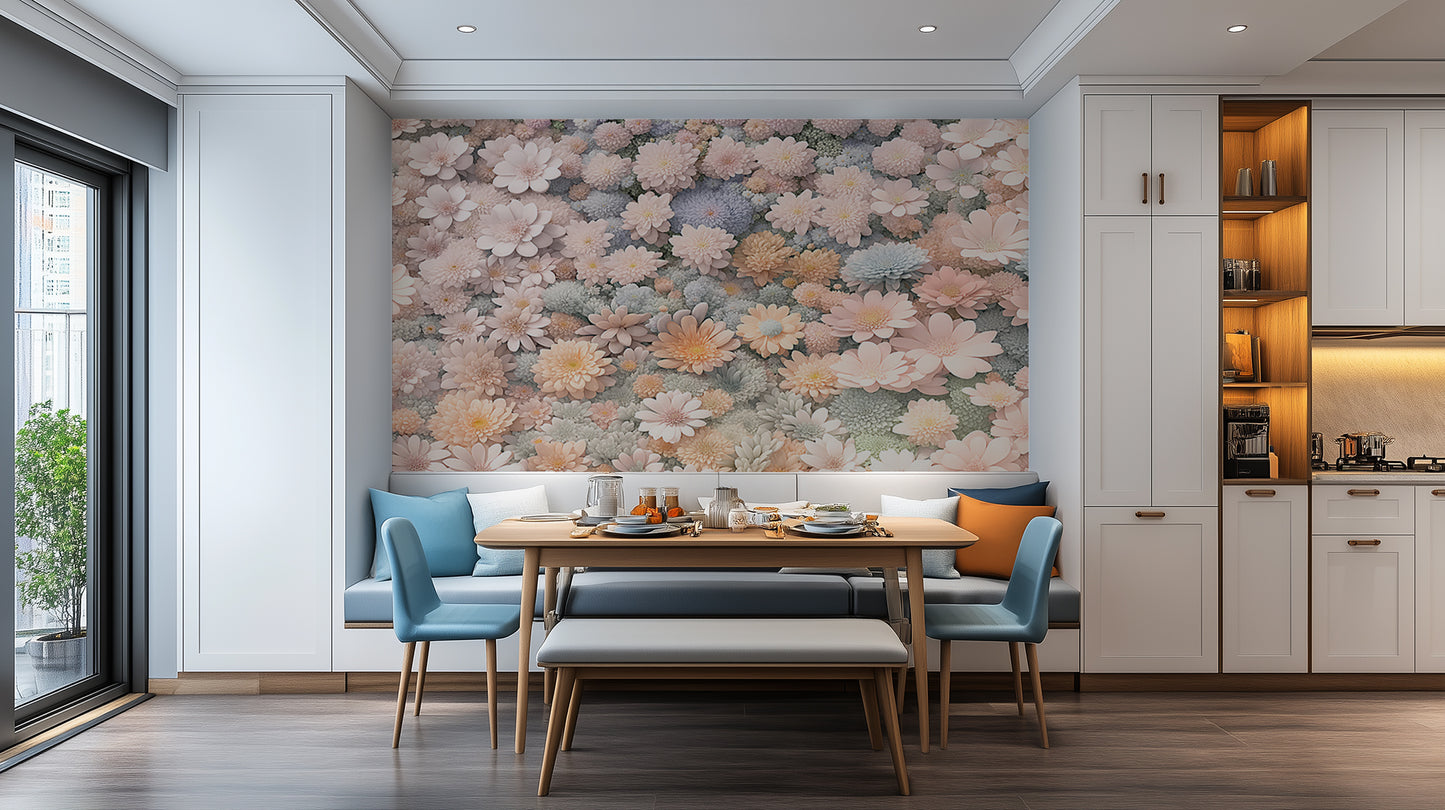 Soft Pastel Bloom wall mural - XWALLX