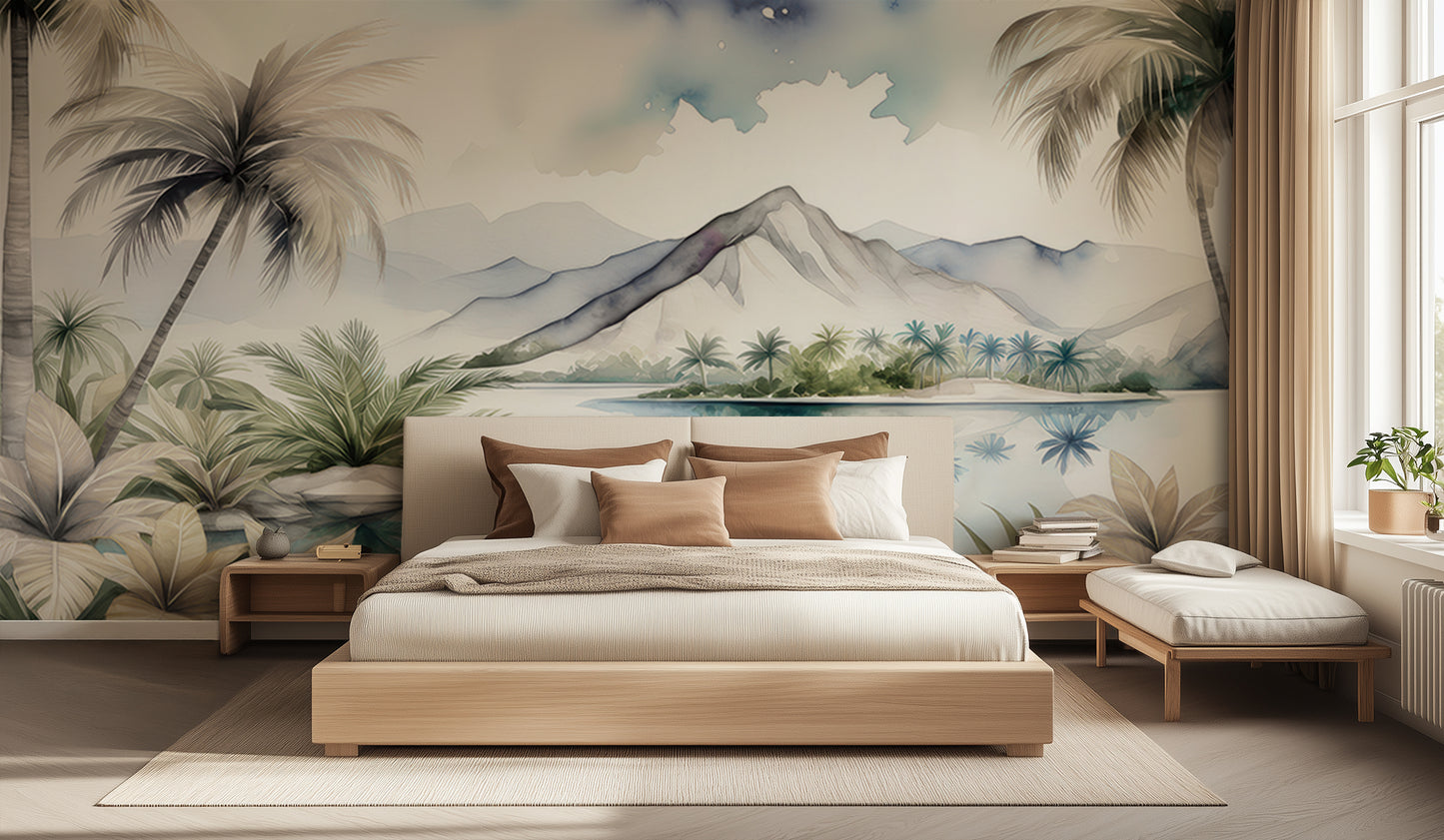 Watercolor Island Oasis wall decor - XWALLX