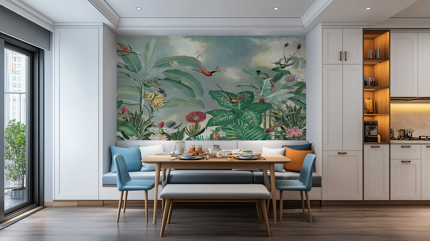 Hummingbird Paradise Tropical wall mural - XWALLX