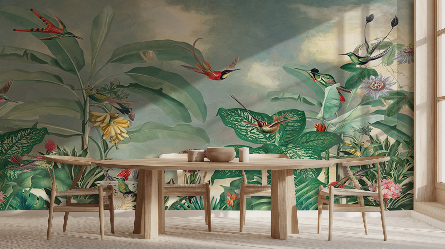Hummingbird Paradise Tropical wall art - XWALLX