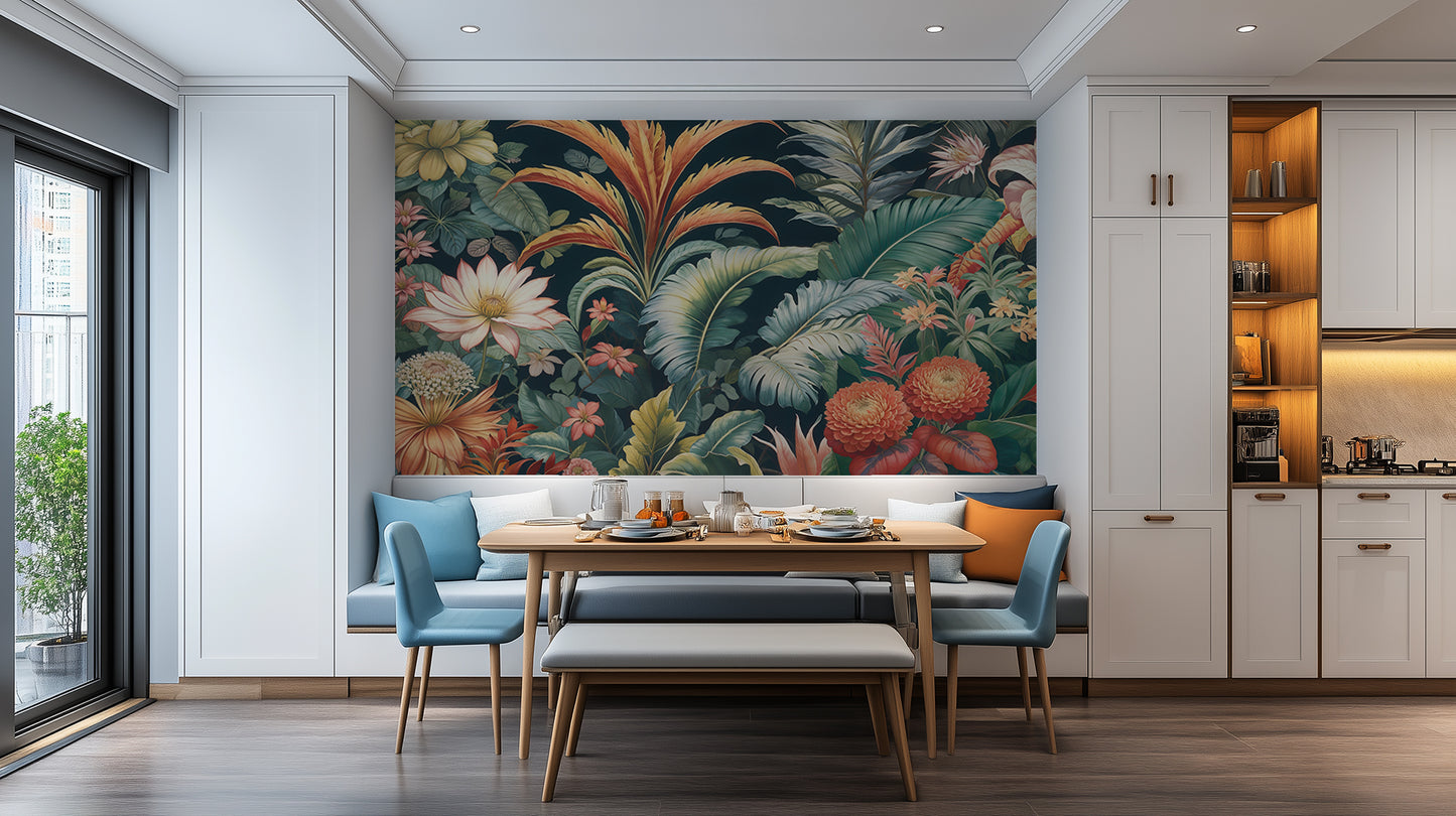 Vibrant Tropical Flora wall mural - XWALLX