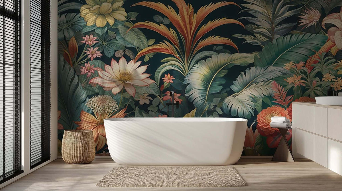 Vibrant Tropical Flora wallpaper mural - XWALLX