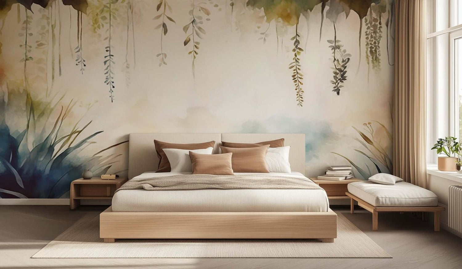 Whimsical Watercolor Greenery wall decor - XWALLX