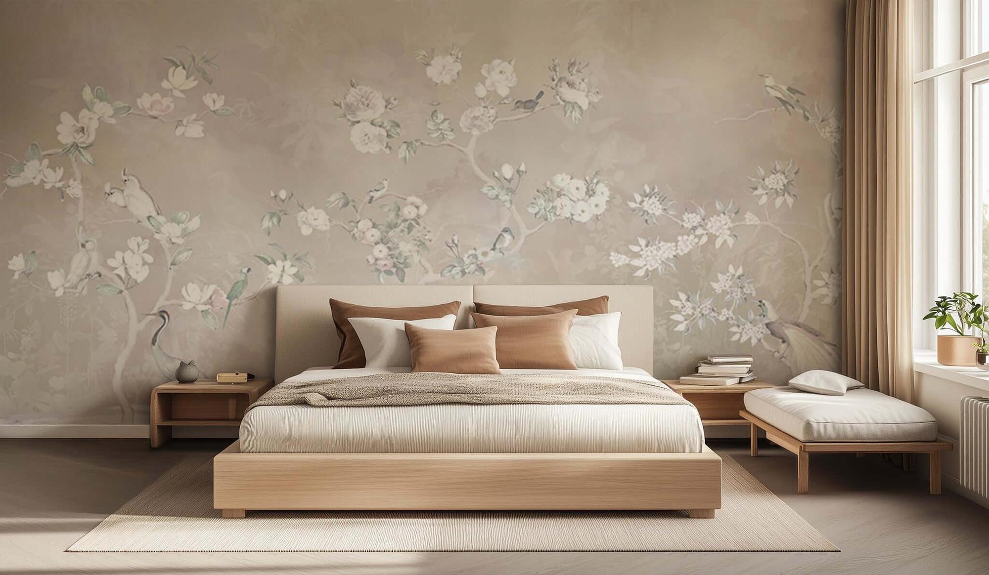 Hassas Floral Kuşlar Duvar posteri - XWALLX
