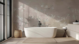 Delicate Floral Birds wallpaper mural - XWALLX