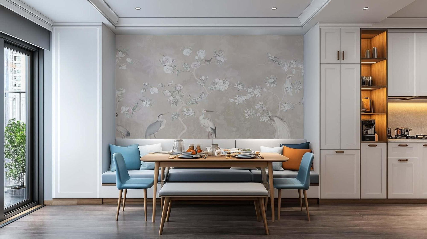 Delicate Floral Birds wall decor - XWALLX