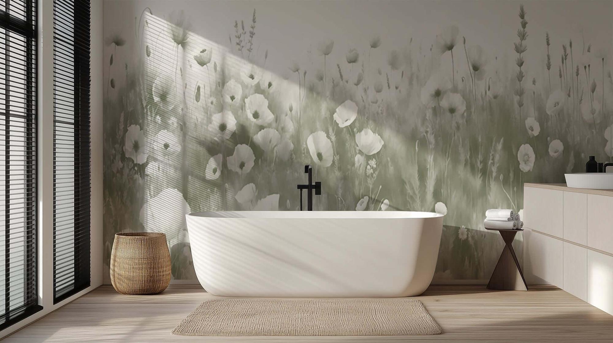 Sakin Banyolar için Şakacı Floral Duvar Posteri - XWALLX