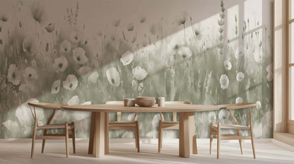 Whimsical Floral Wall Mural for Serene Bathrooms wall art - XWALLX