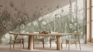 Whimsical Floral Wall Mural for Serene Bathrooms wall art - XWALLX