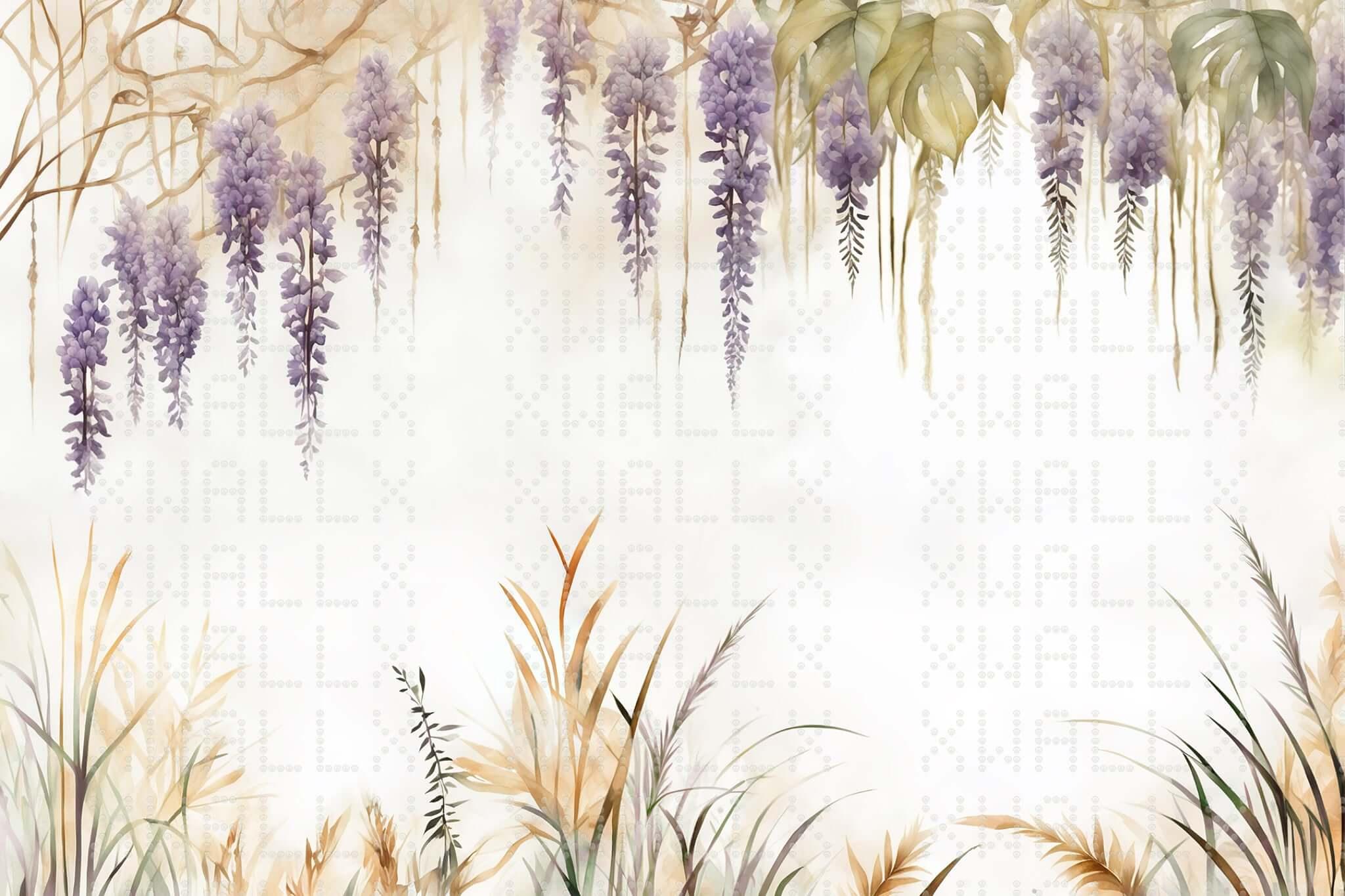 Wisteria Blossom Serenity Wall Mural