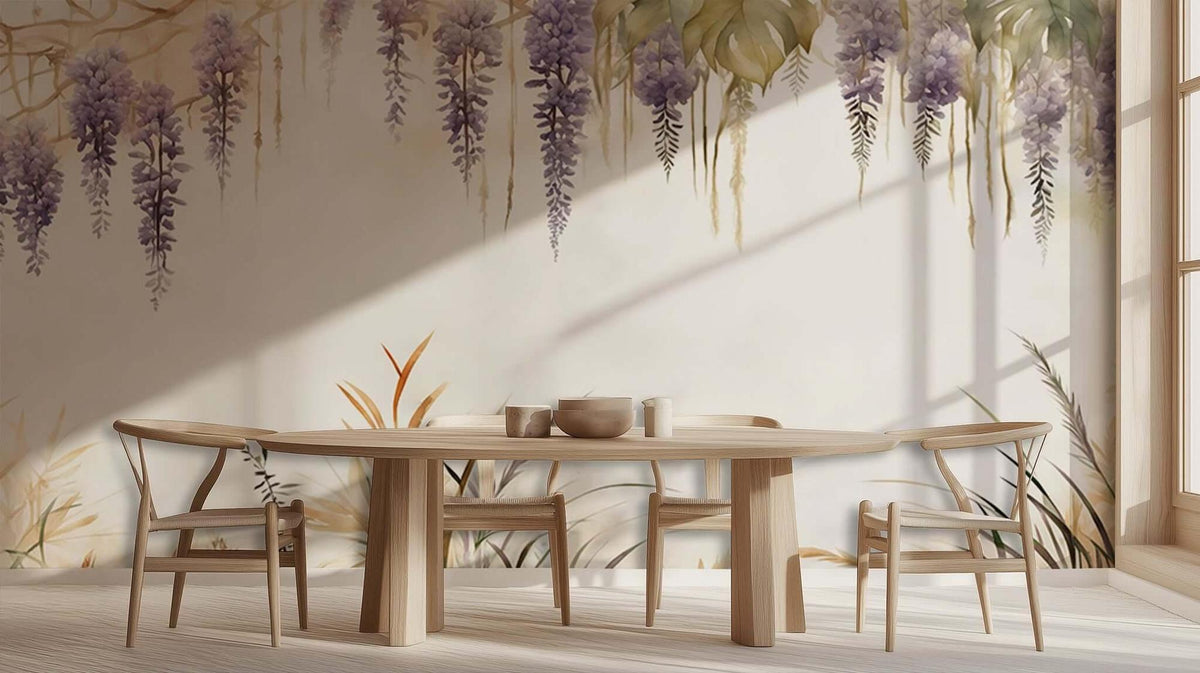 Wisteria Blossom Serenity wallpaper mural - XWALLX