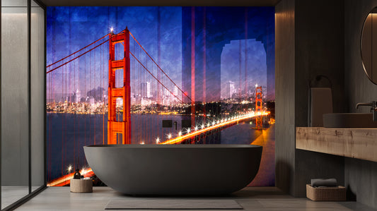 Golden Gate Nightscape wall mural - XWALLX