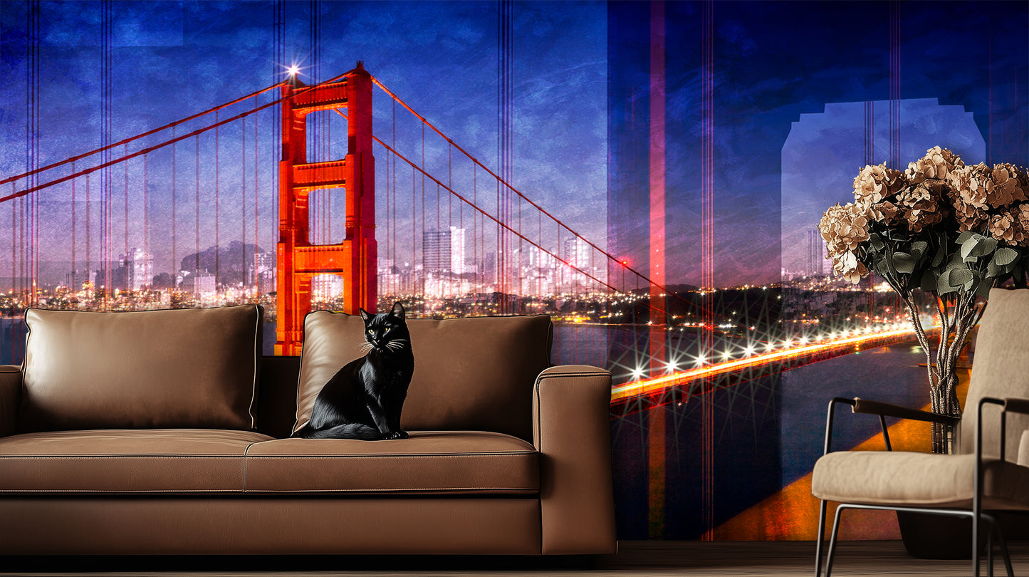 Golden Gate Nightscape wall decor - XWALLX
