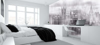 Monochrome London Icons wallpaper mural - XWALLX