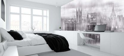 Monochrome London Icons wallpaper mural - XWALLX