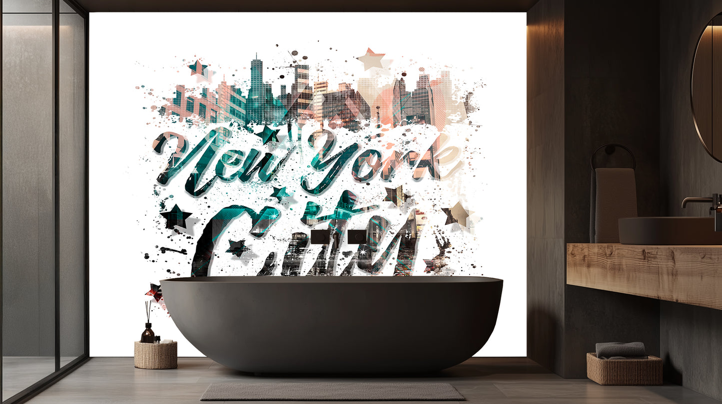 New York City Script Urban wall mural - XWALLX