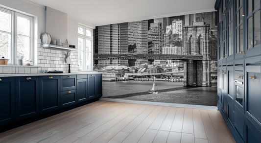 Brooklyn Bridge Monochrome City wall mural - XWALLX