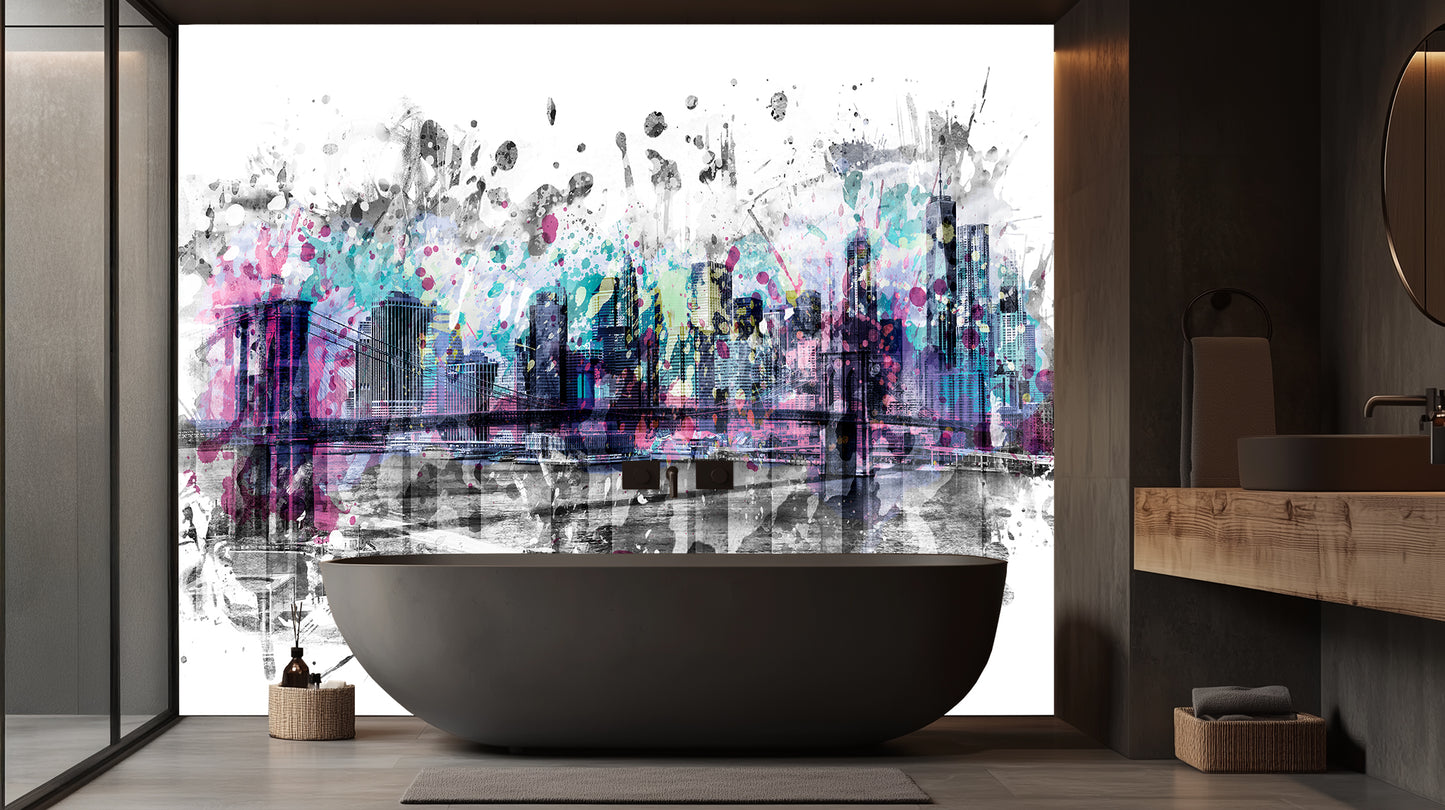 Abstract Cityscape Splatter wall mural - XWALLX