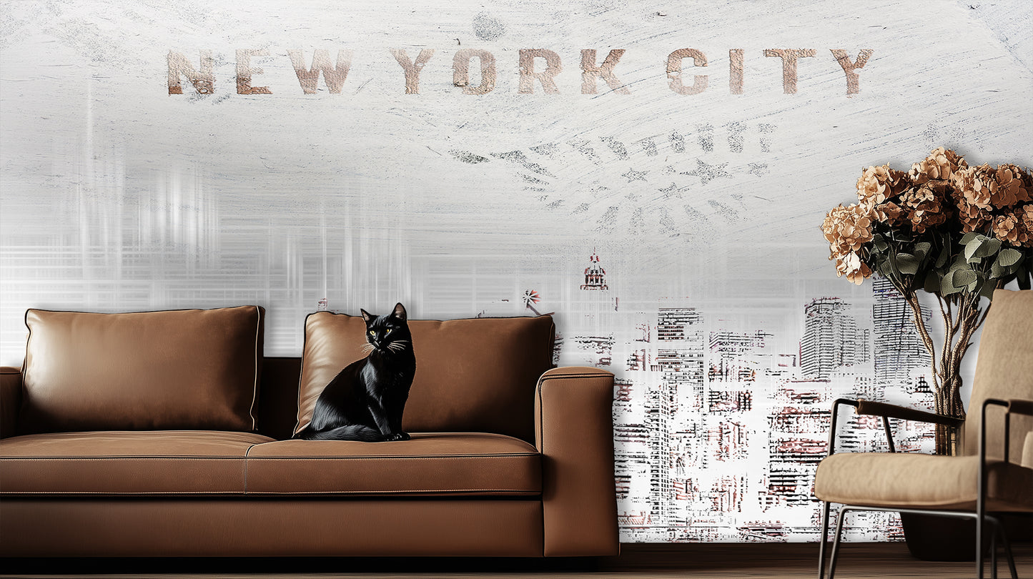 Distressed New York City wall decor - XWALLX
