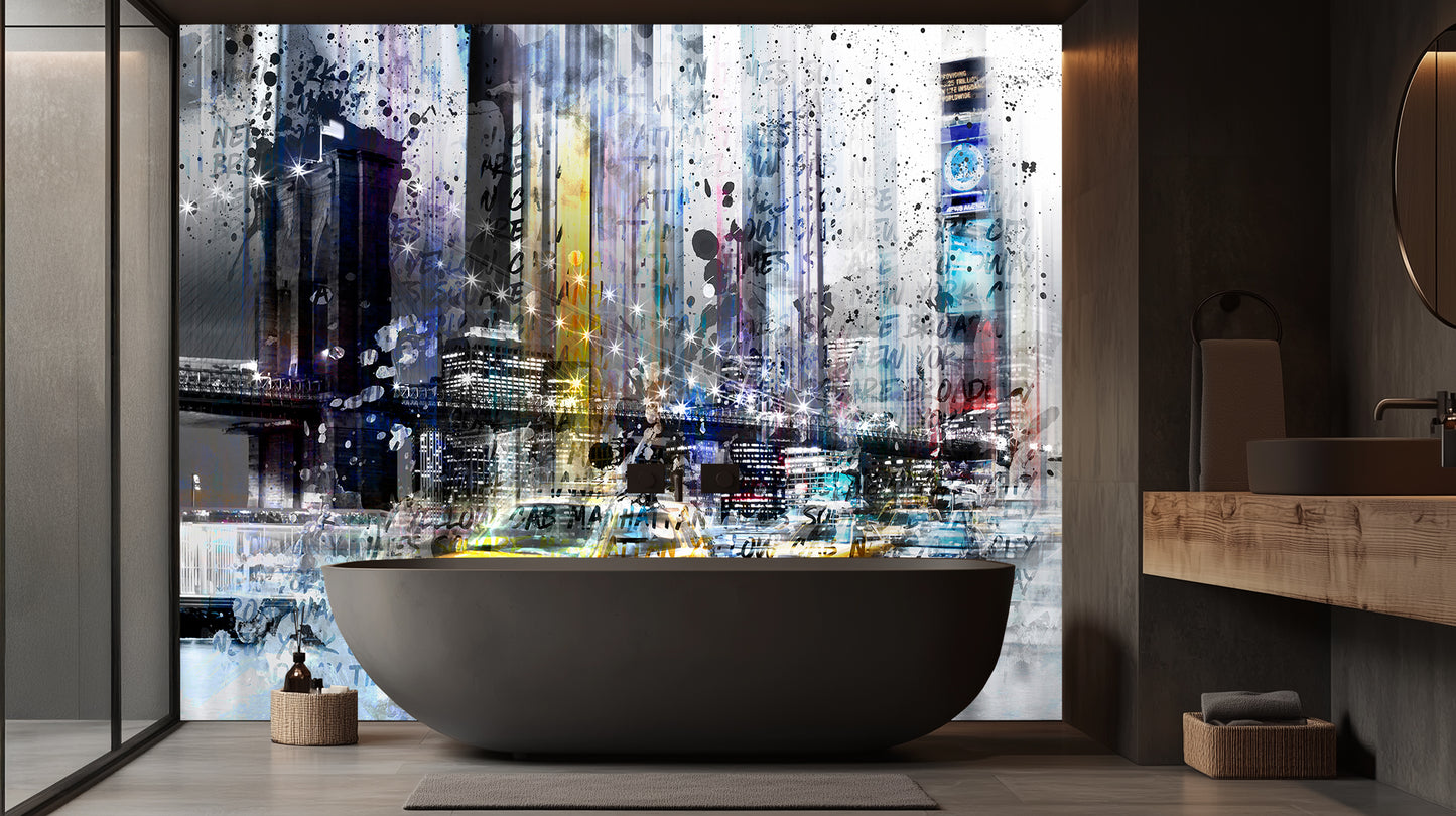 Abstract Cityscape New York wall mural - XWALLX