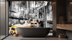 urban collage yellow cab car wallpaper mural for an older boys room