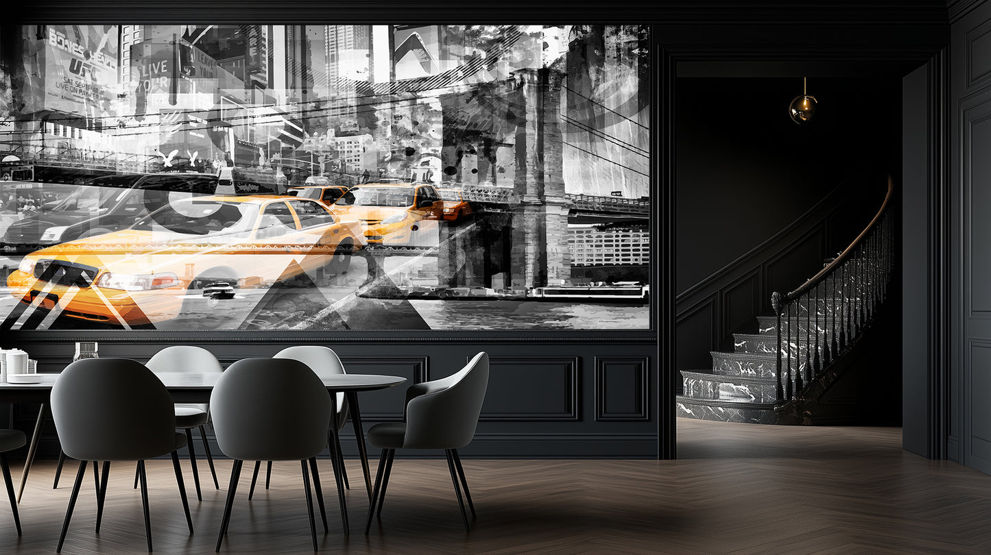 Urban Collage Yellow Cab wallpaper - XWALLX