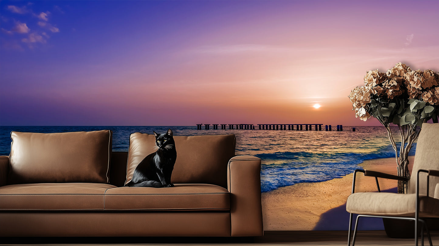 Serene Pier Sunset wall decor - XWALLX