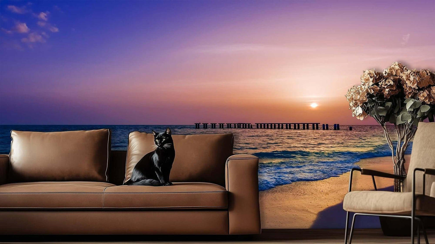 Serene Pier Sunset wall decor - XWALLX