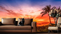 Vibrant Palm Sunset wall decor - XWALLX