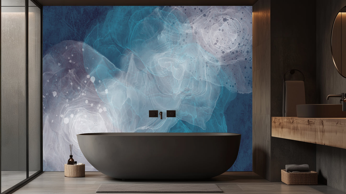 Oceanic Fluid Abstract wall mural - XWALLX