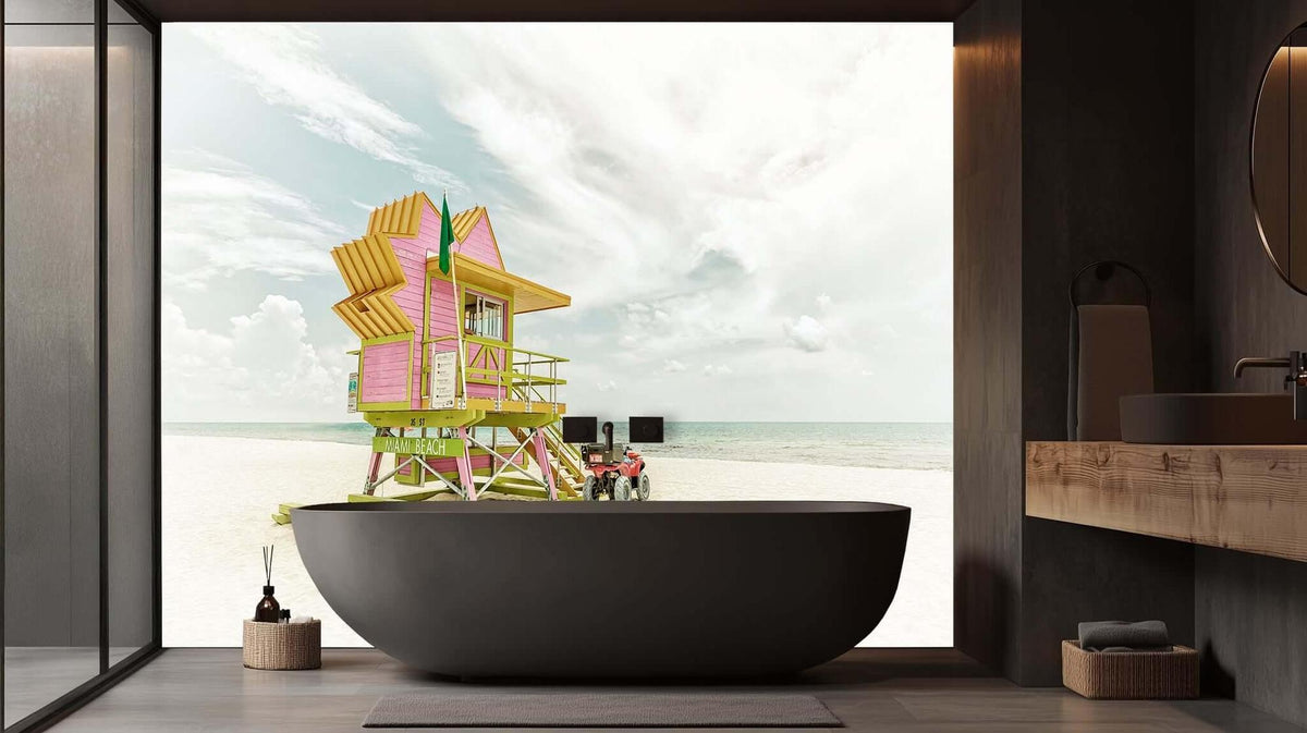 Miami Lifeguard Tower Beach wall mural - XWALLX