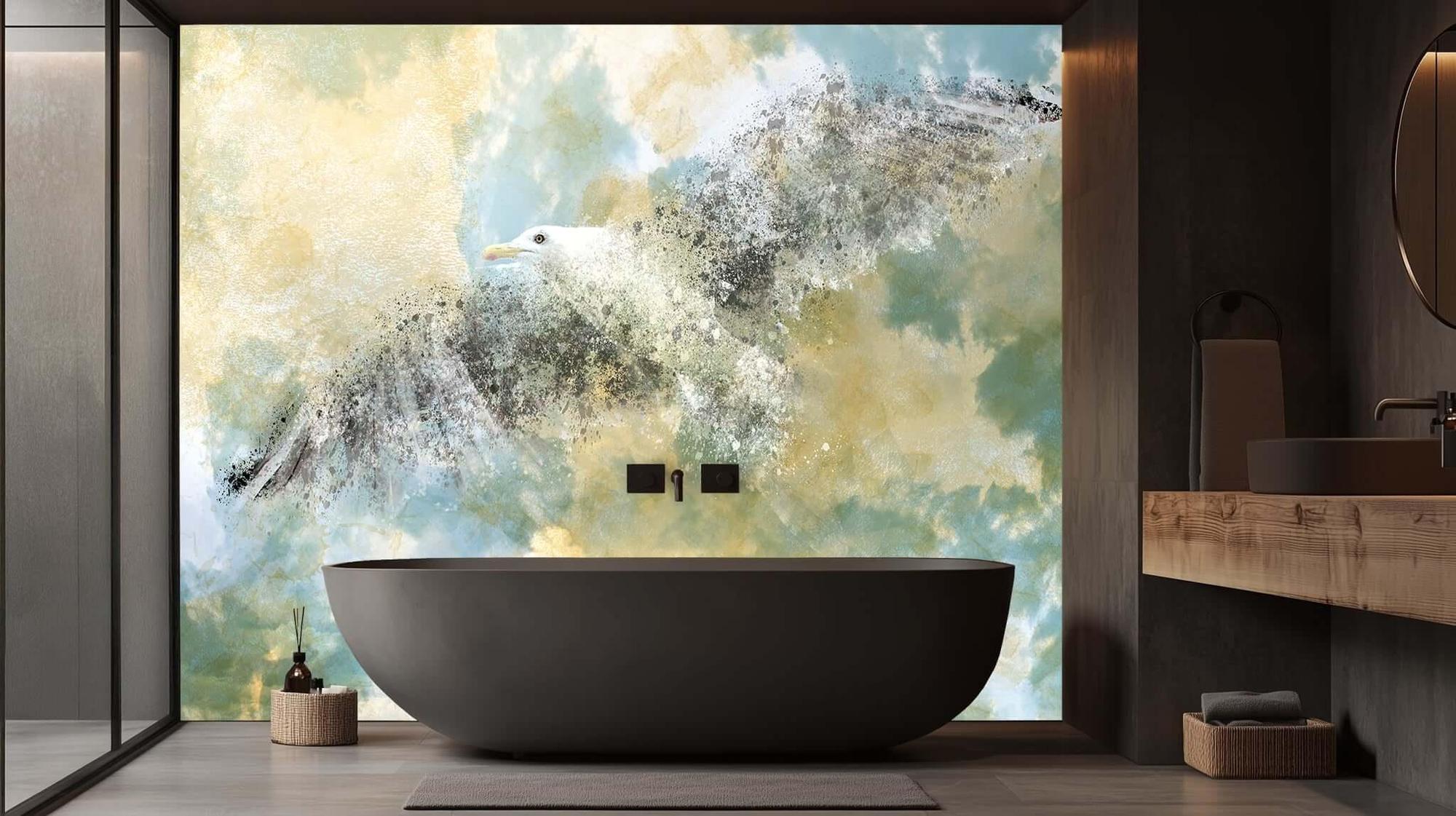 Soaring Seagull Abstract wall mural - XWALLX
