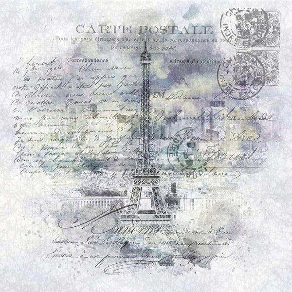 Eyfel Kulesi Kartpostal Yazısı Duvar Posteri - Sample