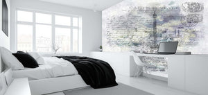 Eiffel Tower Postcard Script wallpaper mural - XWALLX
