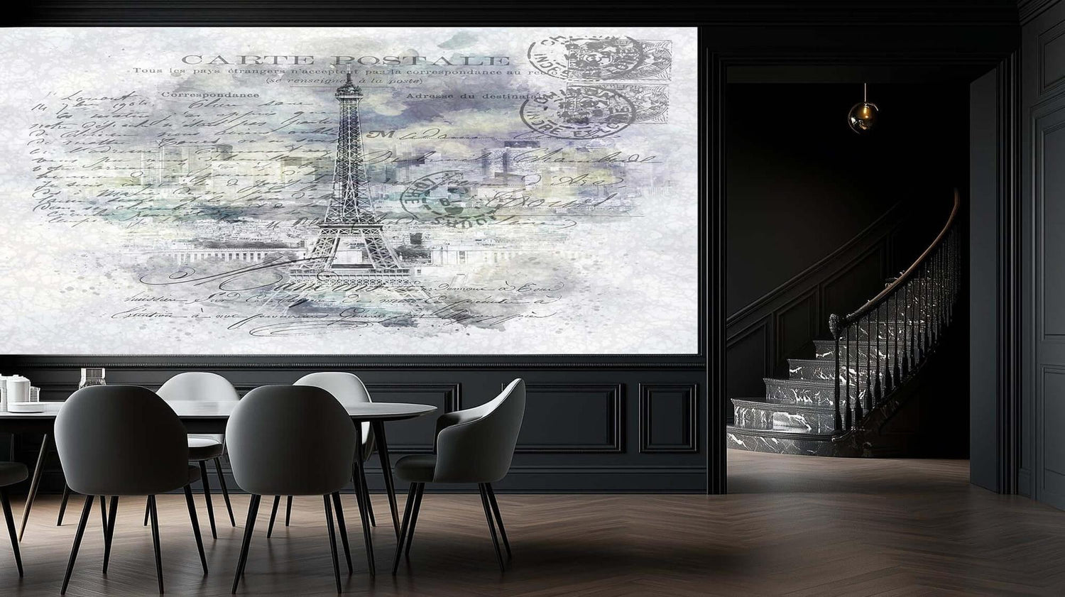 Eiffel Tower Postcard Script wallpaper - XWALLX