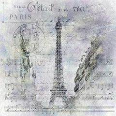 Parisian Eiffel Tower Script Wall Mural