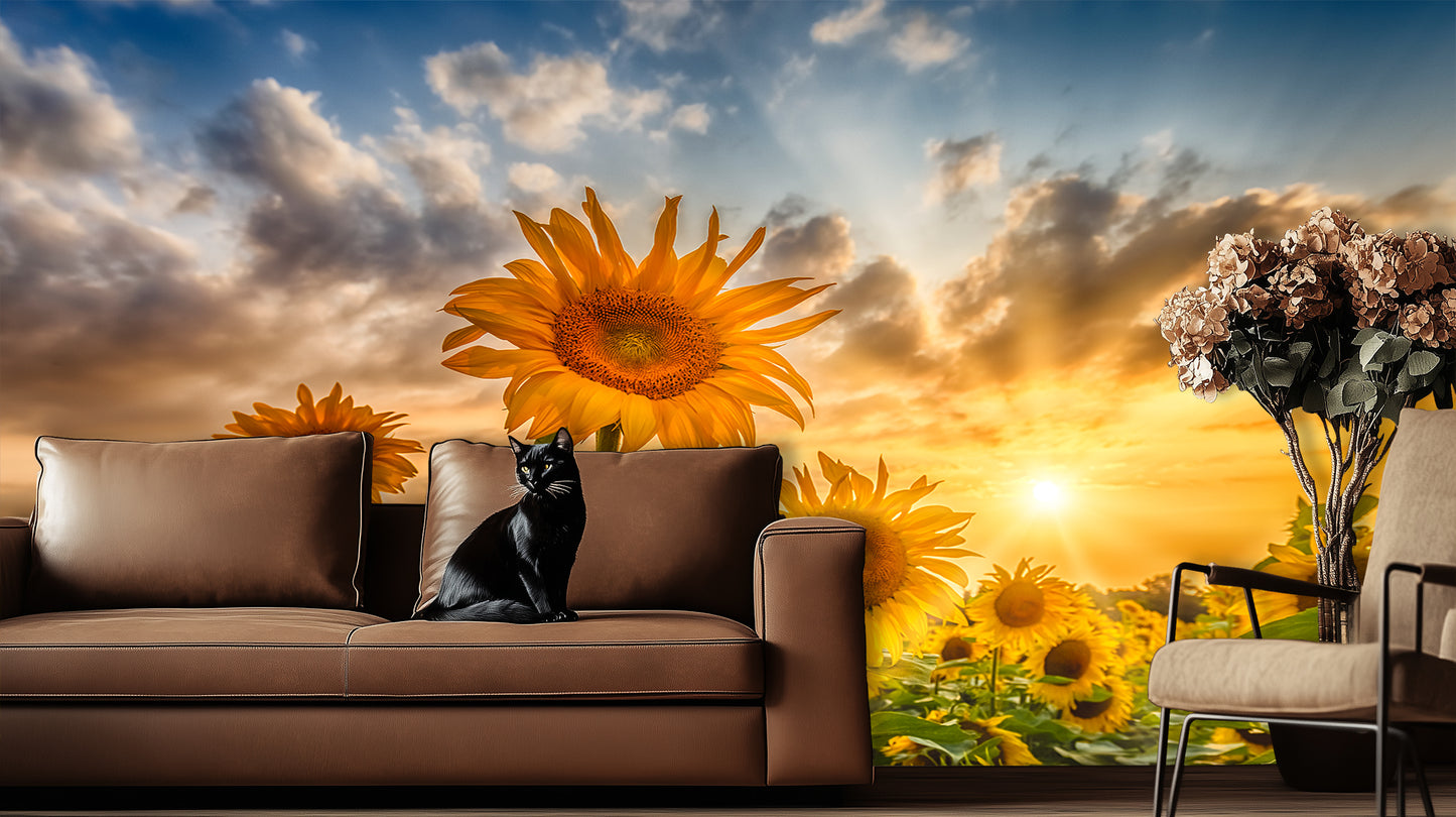 Sunset Sunflower Bath wall decor - XWALLX