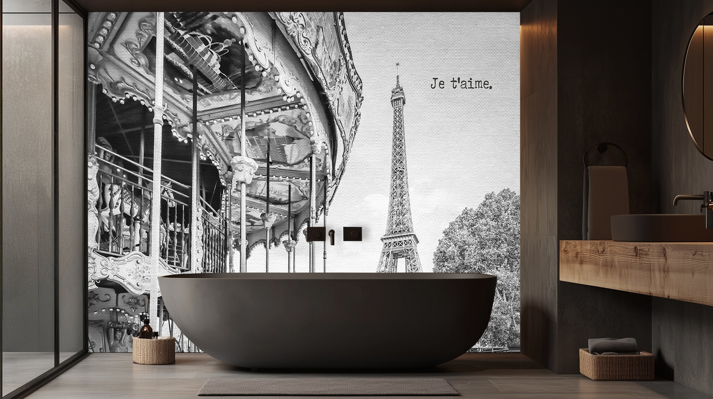 Parisian Carousel Eiffel Tower wall mural - XWALLX