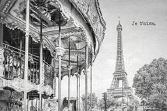 Parisian Carousel Eiffel Tower Wall Mural
