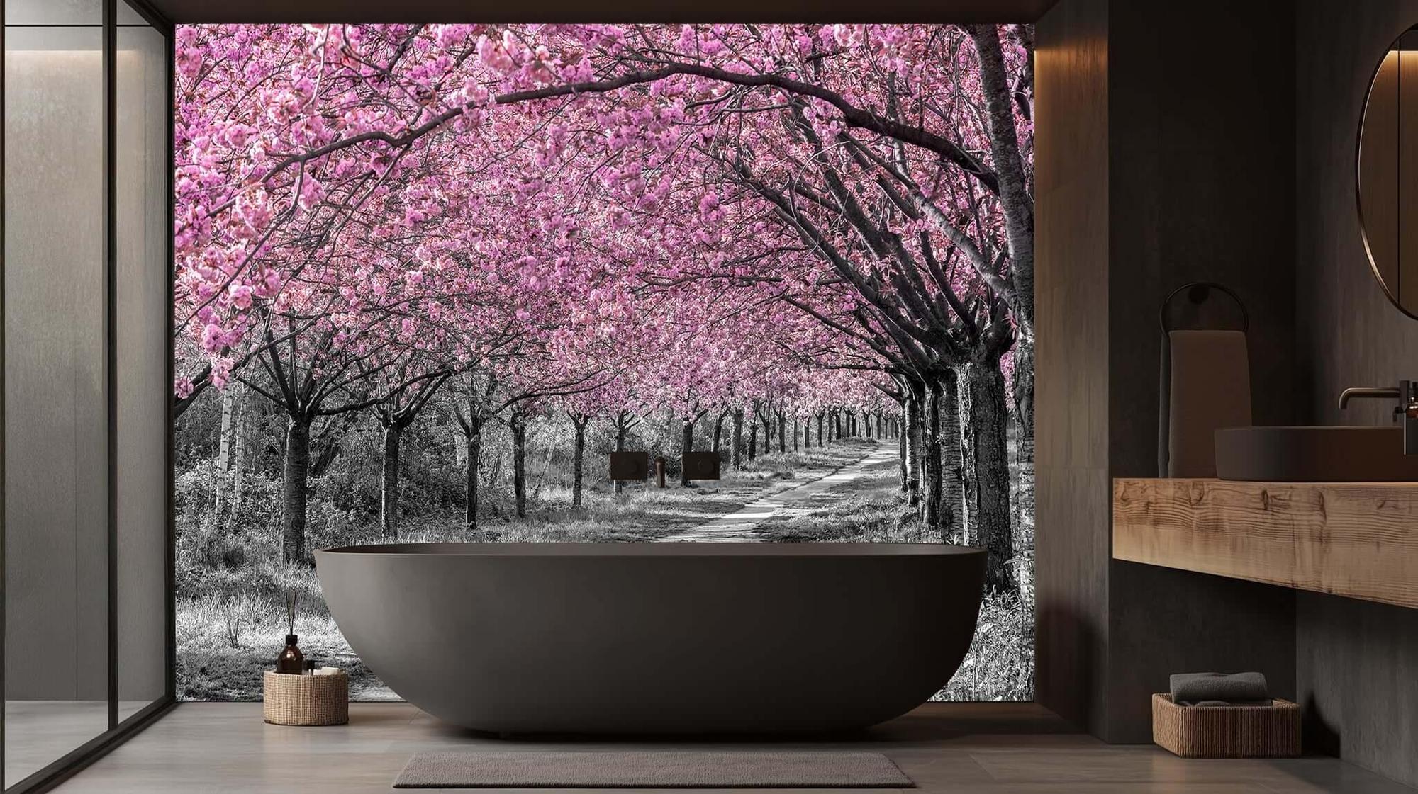 Pink Blossom Alley Duvar posteri - XWALLX