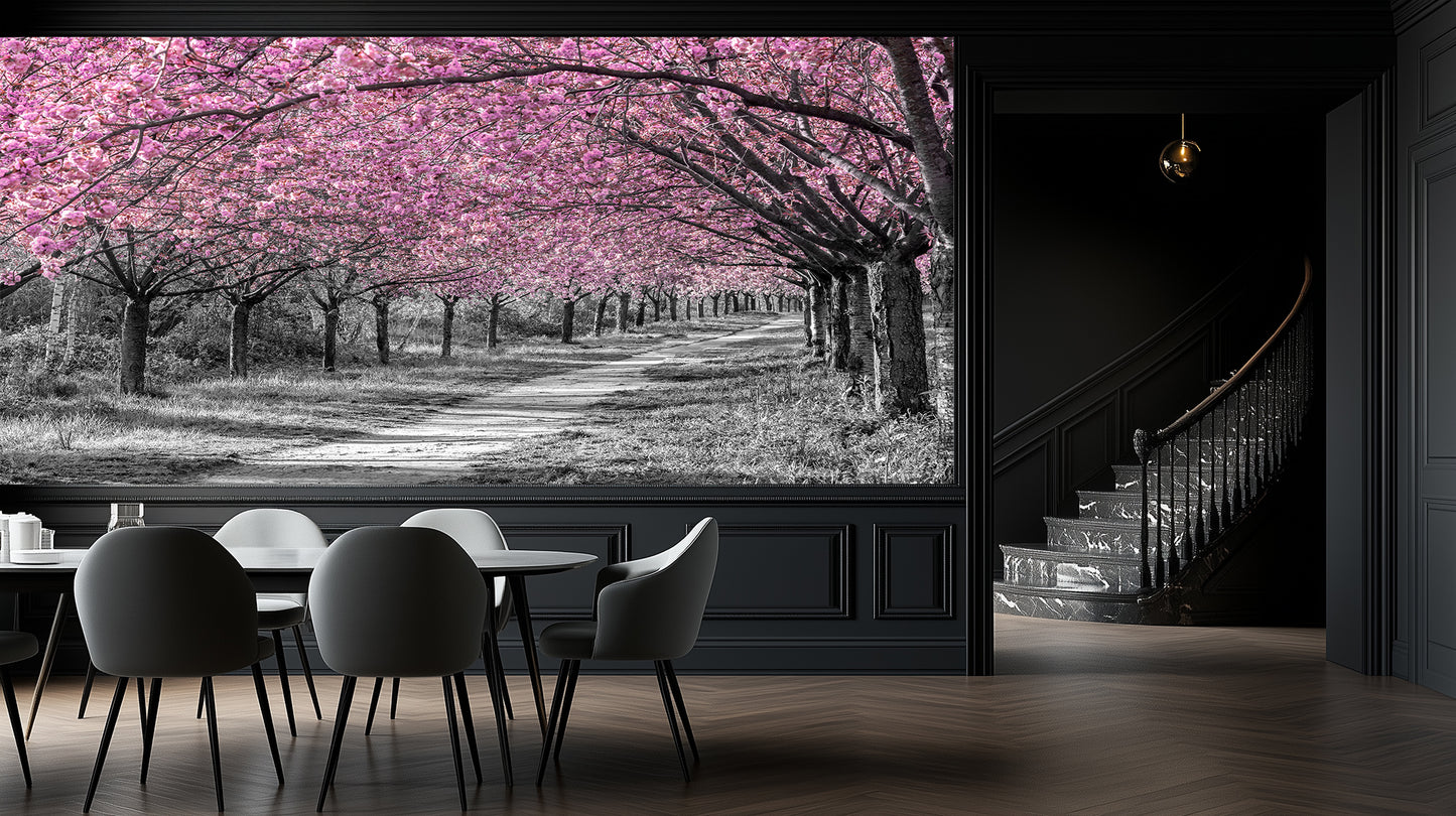 Pink Blossom Alley wallpaper - XWALLX