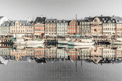 Nyhavn Reflection Harbor Wall Mural