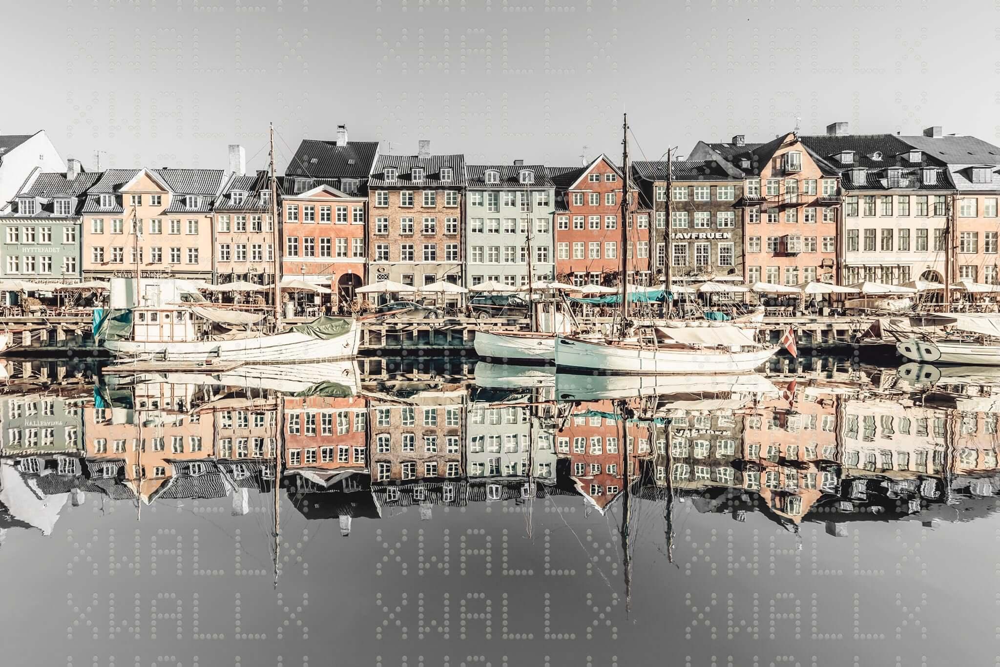 Nyhavn Yansıması Liman Duvar Posteri