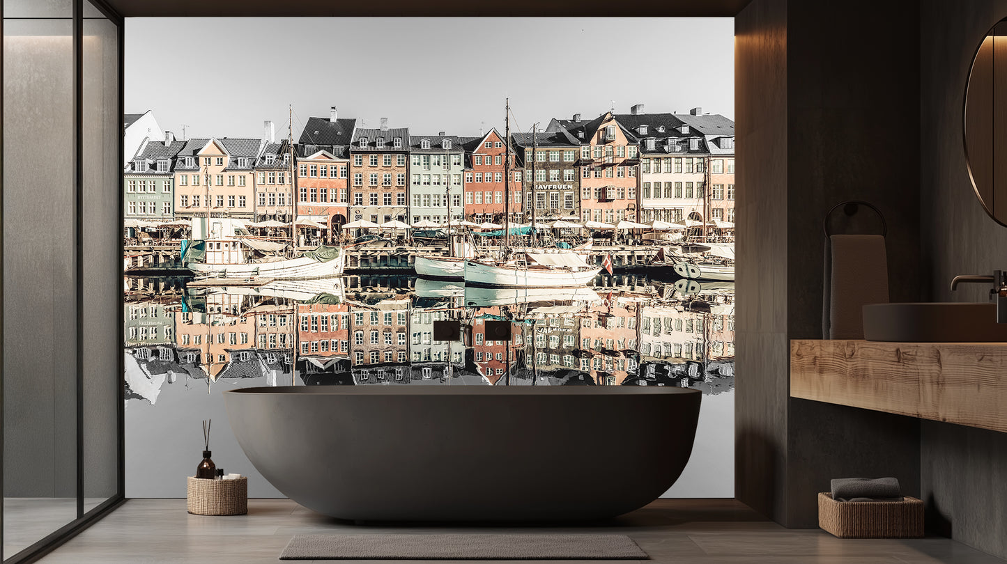 Nyhavn Reflection Harbor wall mural - XWALLX