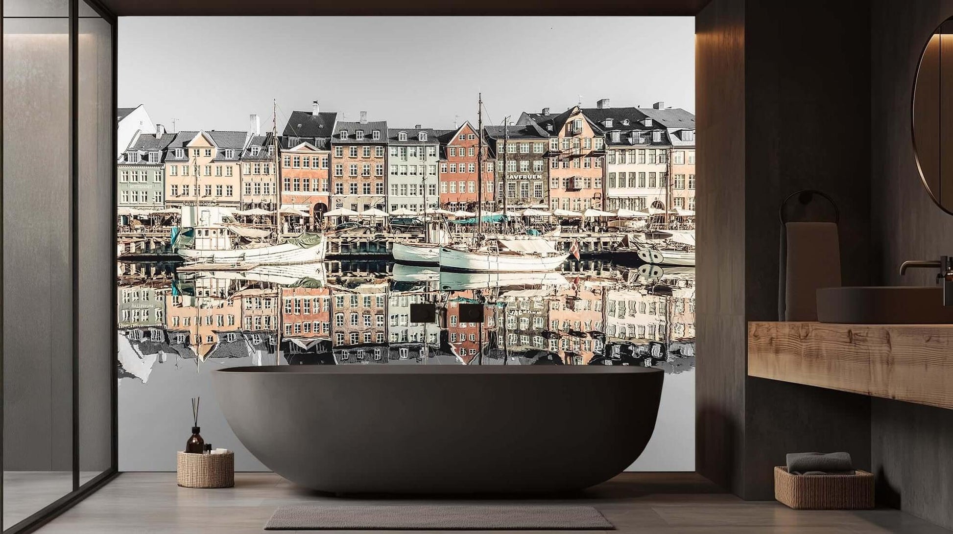 Nyhavn Reflection Harbor wall mural - XWALLX