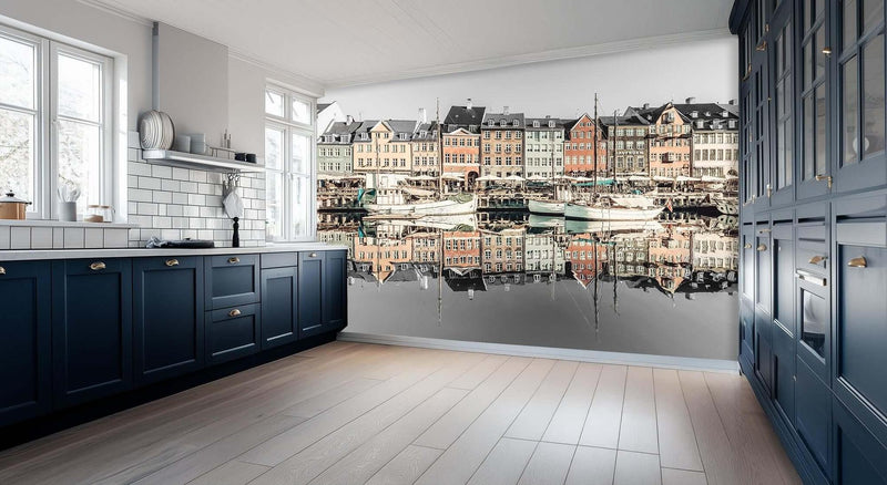 Nyhavn Reflection Limanı duvar sanatı - XWALLX